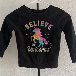 Garanimals Black Sweatshirt with Colorful Unicorn Design
